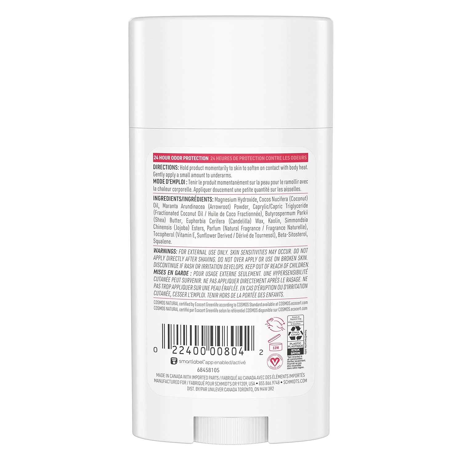 image:imageSchmidts Aluminum Free Natural Deodorant Coconut amp Kaolin Clay 2pk for Women and Men with 24 Hour Odor Protection Certified Natural Cruelty Free Vegan Deodorant 265oz