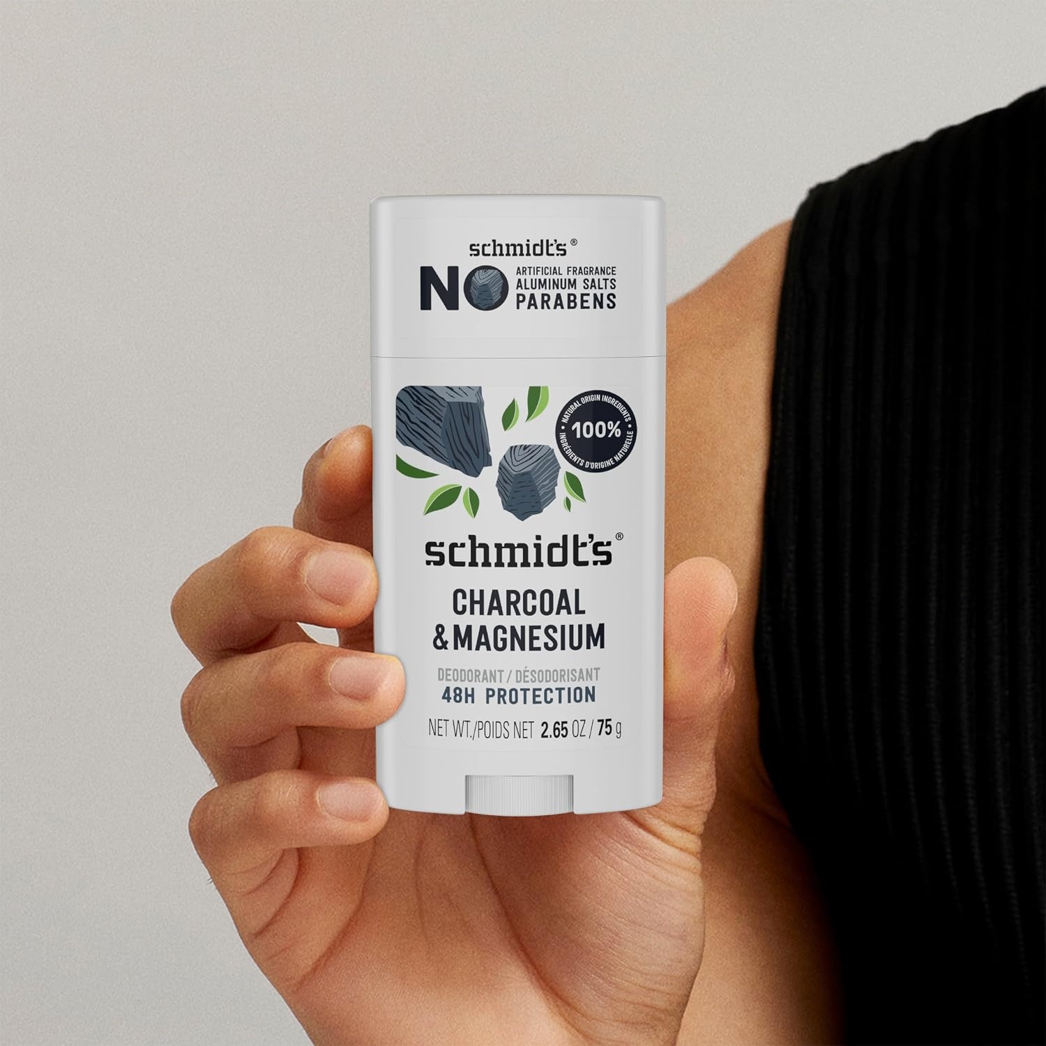 image:imageSchmidts AluminumFree Vegan Deodorant Charcoal amp Magnesium with 24 Hour Odor Protection 4 Count for Women and Men Natural Ingredients CrueltyFree 265 oz