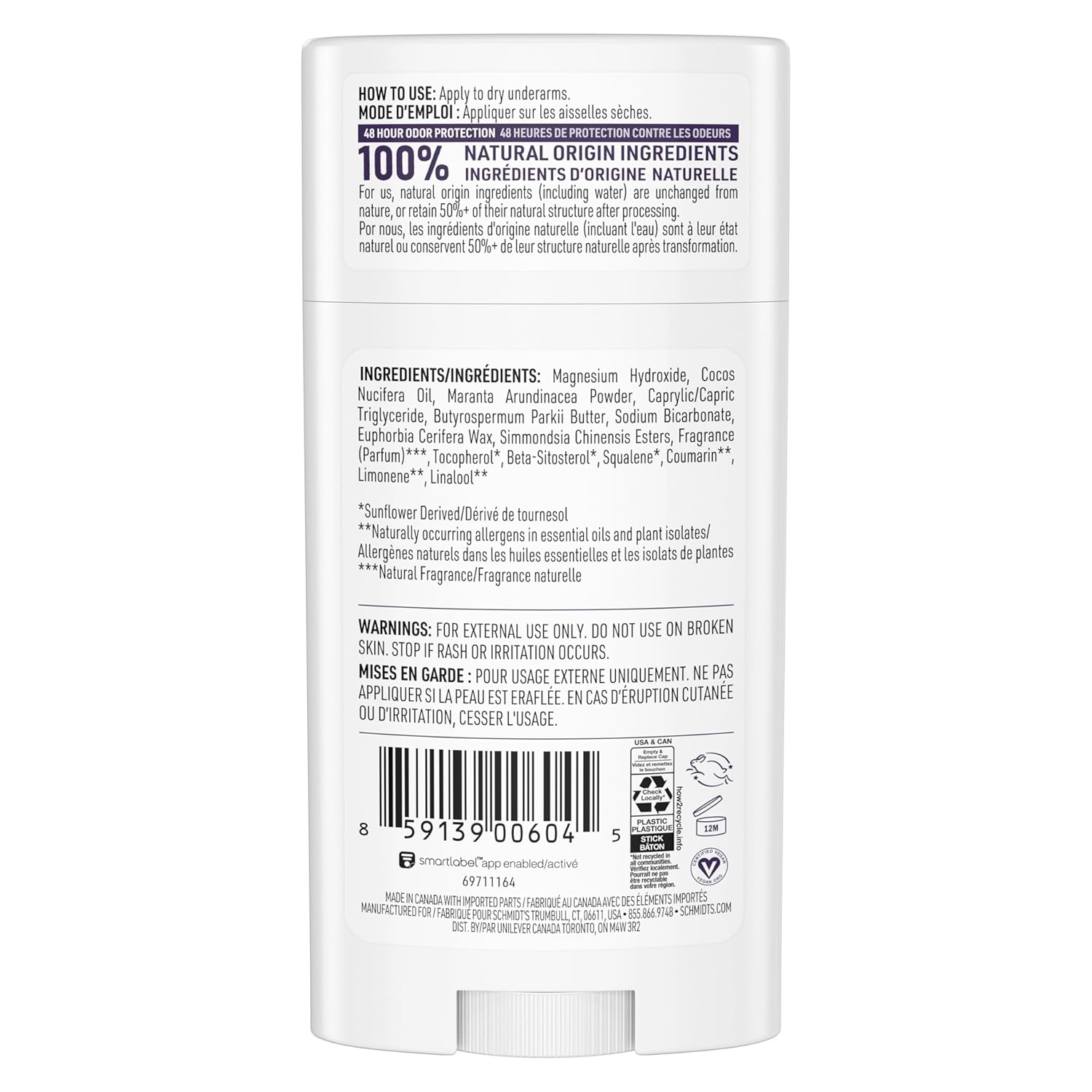 image:imageSchmidts AluminumFree Vegan Deodorant Lavender amp Sage with 24 Hour Odor Protection 2 Count for Women and Men Natural Ingredients CrueltyFree 265 oz265 Ounce Pack of 4
