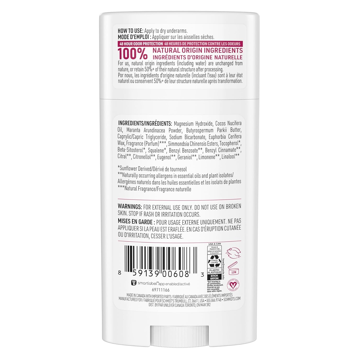 image:imageSchmidts AluminumFree Vegan Deodorant Rose amp Vanilla with 24 Hour Odor Protection 2 Count for Women and Men Natural Ingredients CrueltyFree 265 oz265 Ounce Pack of 4