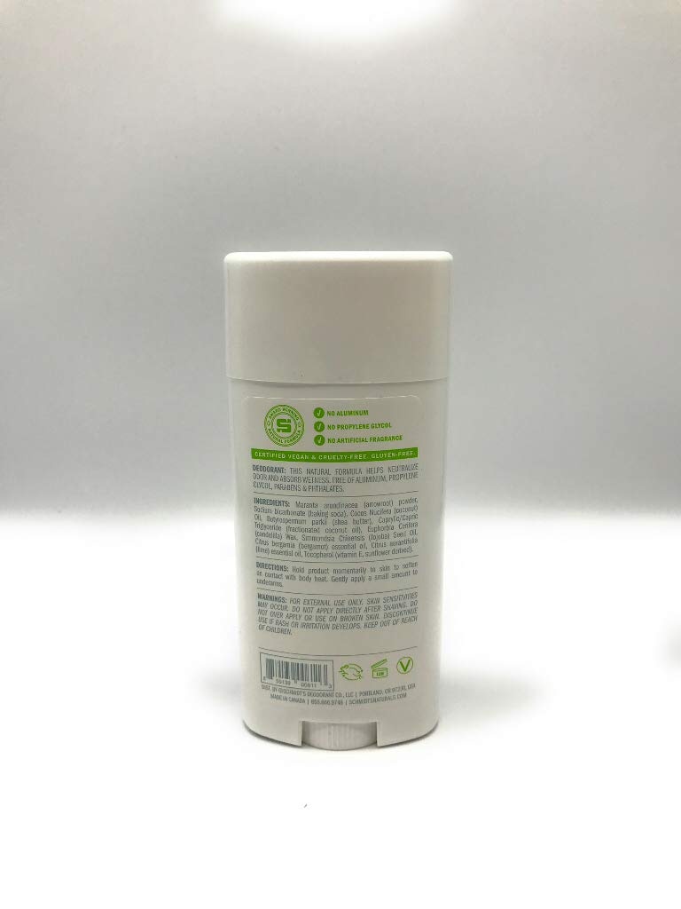 image:imageSchmidts AluminumFree Vegan Deodorant Rose amp Vanilla with 24 Hour Odor Protection for Women and Men Natural Ingredients CrueltyFree 265 ozBergamot and Lime