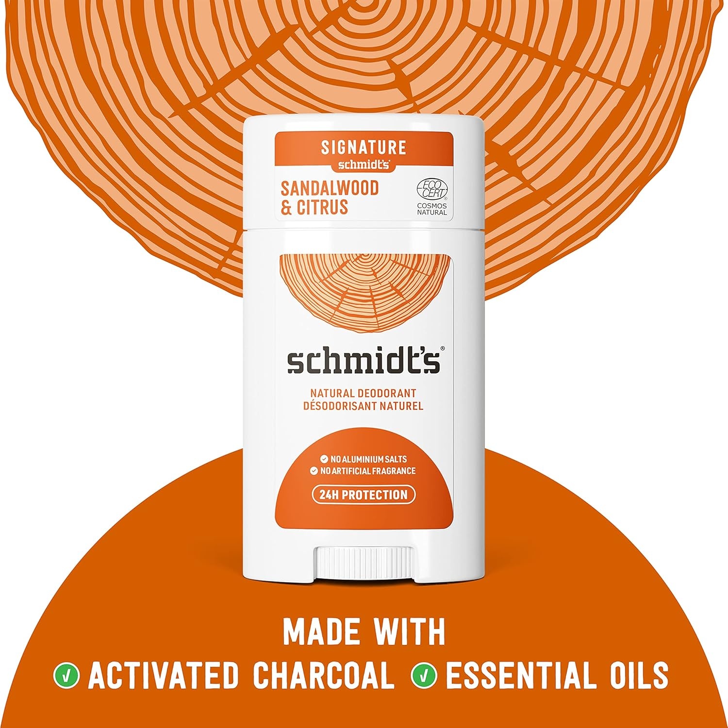 image:imageSchmidts AluminumFree Vegan Deodorant Rose amp Vanilla with 24 Hour Odor Protection for Women and Men Natural Ingredients CrueltyFree 265 ozCitrus