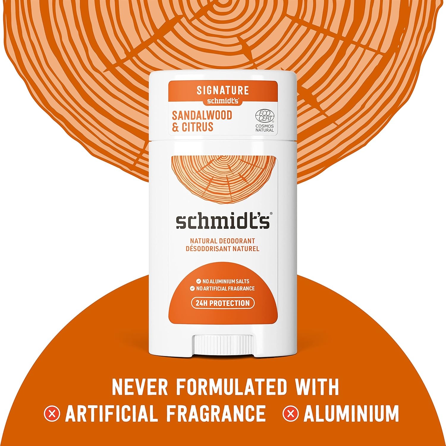 image:imageSchmidts AluminumFree Vegan Deodorant Rose amp Vanilla with 24 Hour Odor Protection for Women and Men Natural Ingredients CrueltyFree 265 ozCitrus