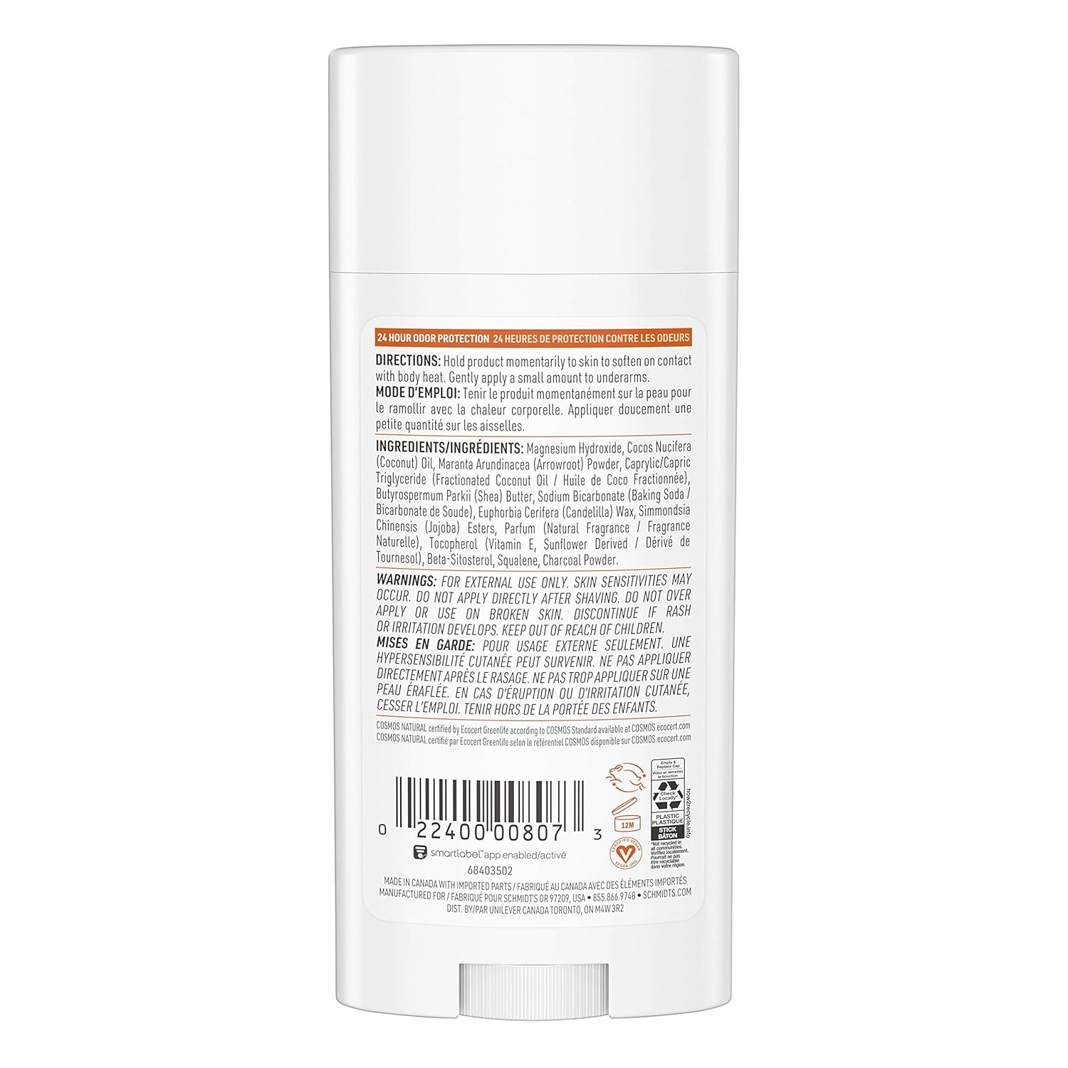 image:imageSchmidts AluminumFree Vegan Deodorant Rose amp Vanilla with 24 Hour Odor Protection for Women and Men Natural Ingredients CrueltyFree 265 ozCitrus