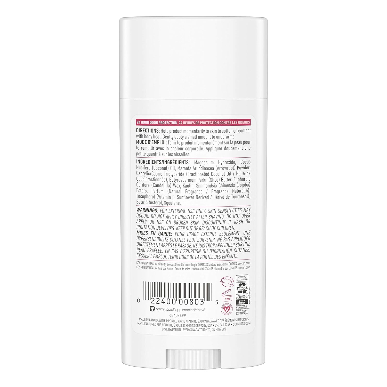 image:imageSchmidts AluminumFree Vegan Deodorant Rose amp Vanilla with 24 Hour Odor Protection for Women and Men Natural Ingredients CrueltyFree 265 ozCoconut