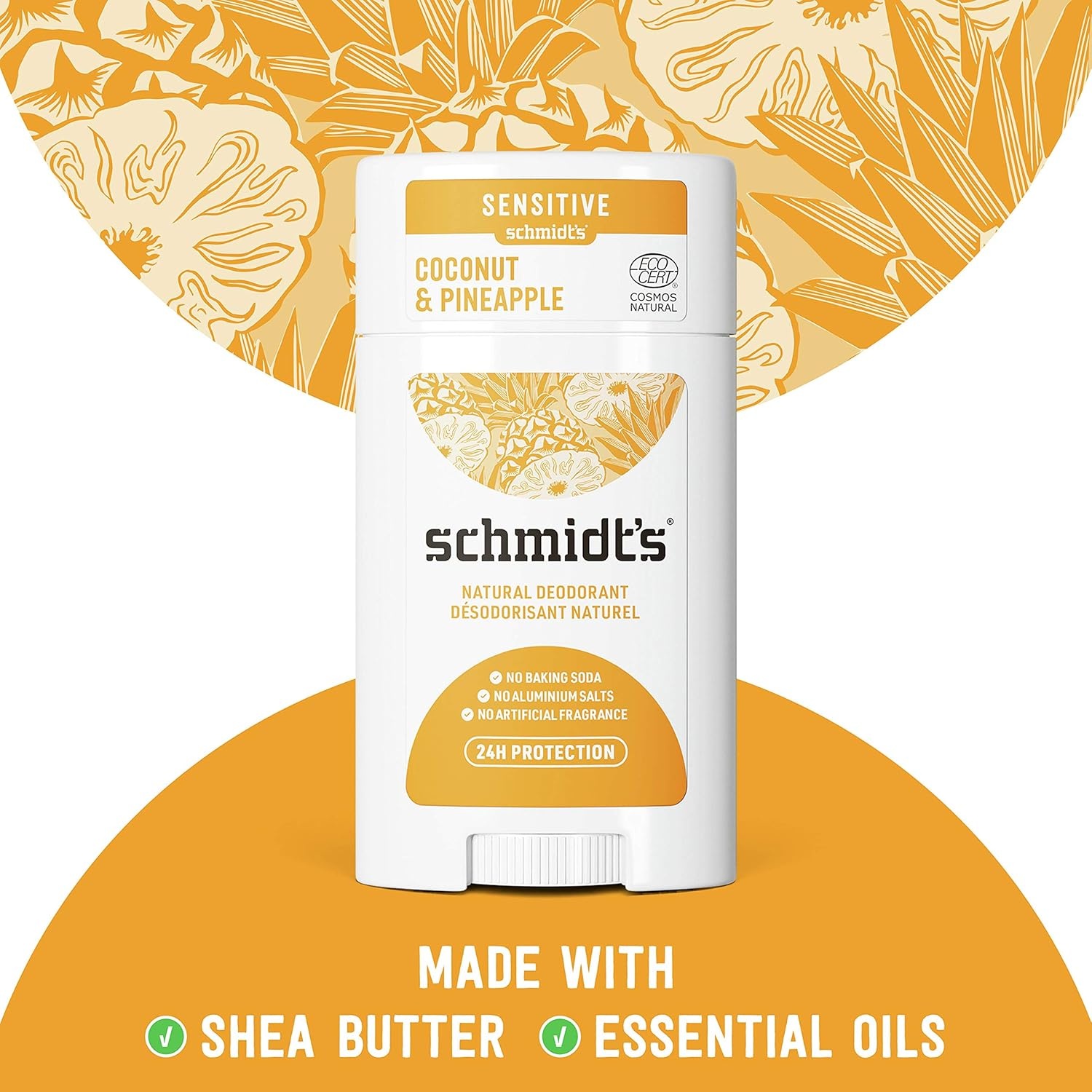 image:imageSchmidts AluminumFree Vegan Deodorant Rose amp Vanilla with 24 Hour Odor Protection for Women and Men Natural Ingredients CrueltyFree 265 ozCoconut Pineapple