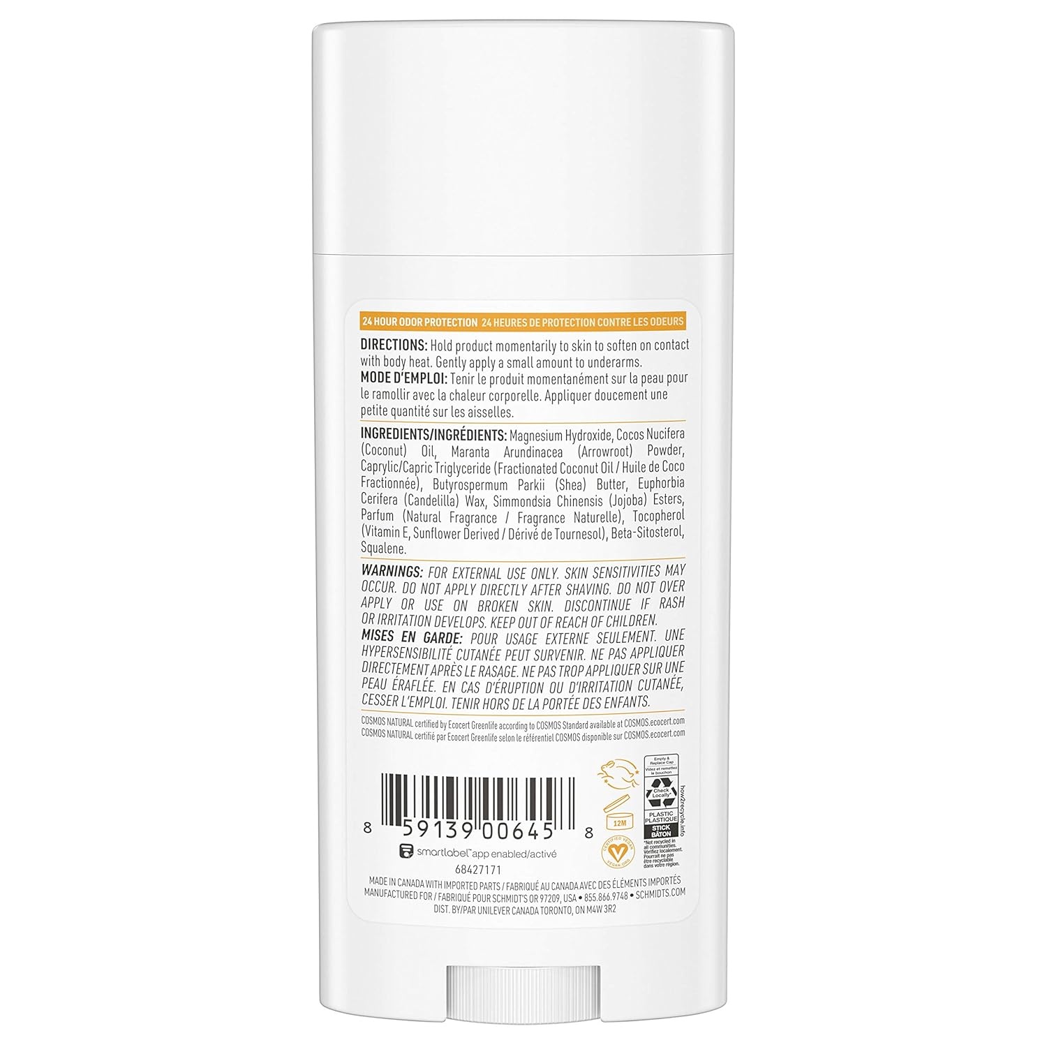 image:imageSchmidts AluminumFree Vegan Deodorant Rose amp Vanilla with 24 Hour Odor Protection for Women and Men Natural Ingredients CrueltyFree 265 ozCoconut Pineapple