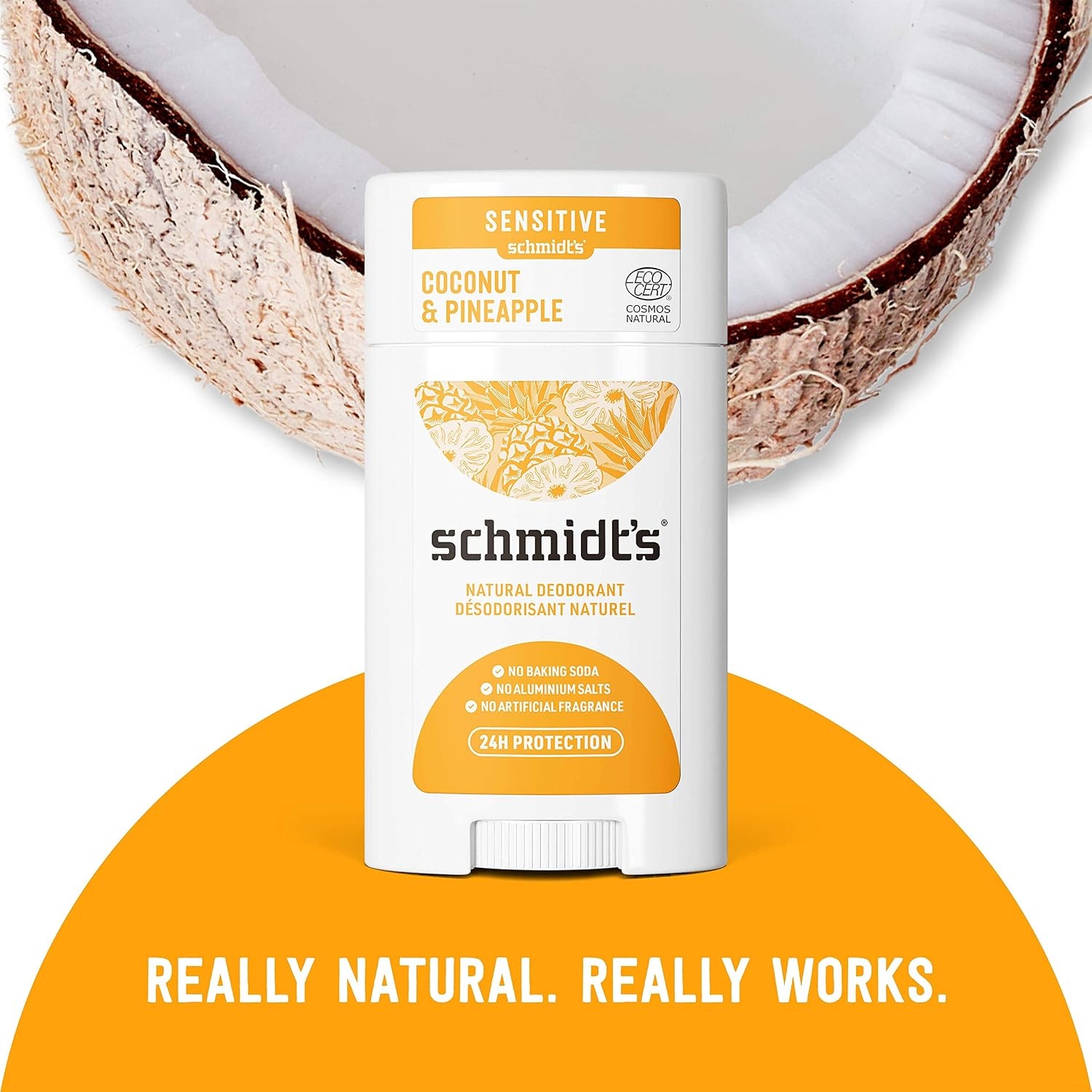image:imageSchmidts AluminumFree Vegan Deodorant Rose amp Vanilla with 24 Hour Odor Protection for Women and Men Natural Ingredients CrueltyFree 265 ozCoconut Pineapple
