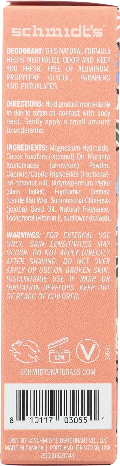 image:imageSchmidts AluminumFree Vegan Deodorant Rose amp Vanilla with 24 Hour Odor Protection for Women and Men Natural Ingredients CrueltyFree 265 ozFloral