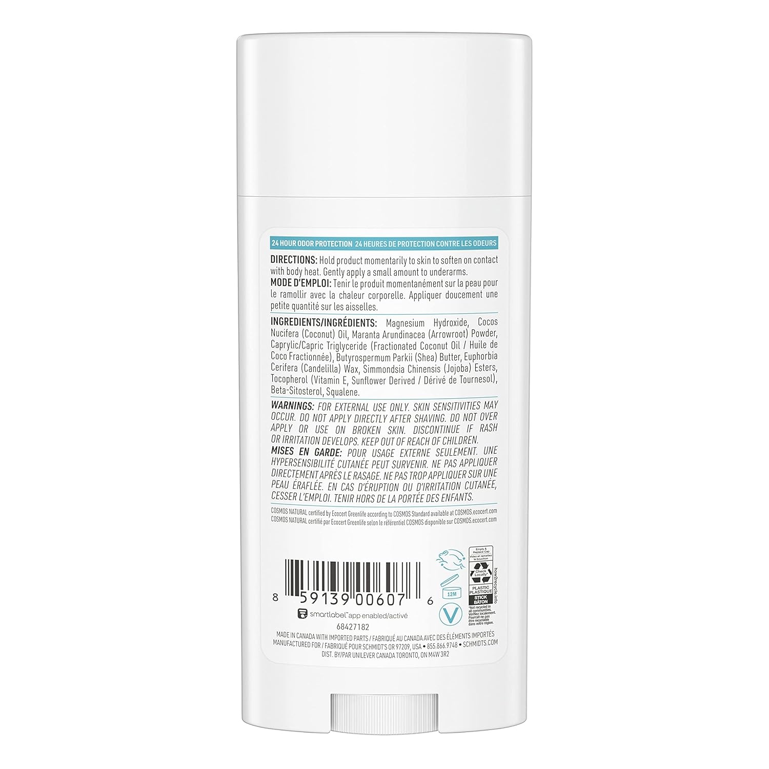 image:imageSchmidts AluminumFree Vegan Deodorant Rose amp Vanilla with 24 Hour Odor Protection for Women and Men Natural Ingredients CrueltyFree 265 ozFragrance Free