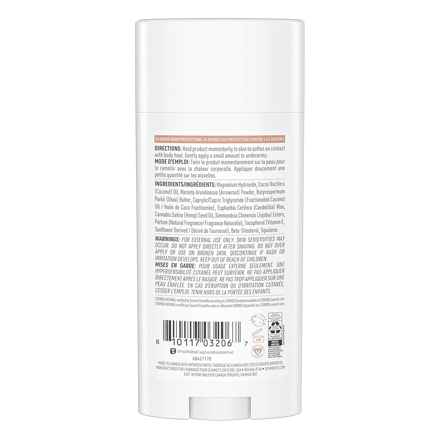 image:imageSchmidts AluminumFree Vegan Deodorant Rose amp Vanilla with 24 Hour Odor Protection for Women and Men Natural Ingredients CrueltyFree 265 ozHemp Seed Oil and Sage