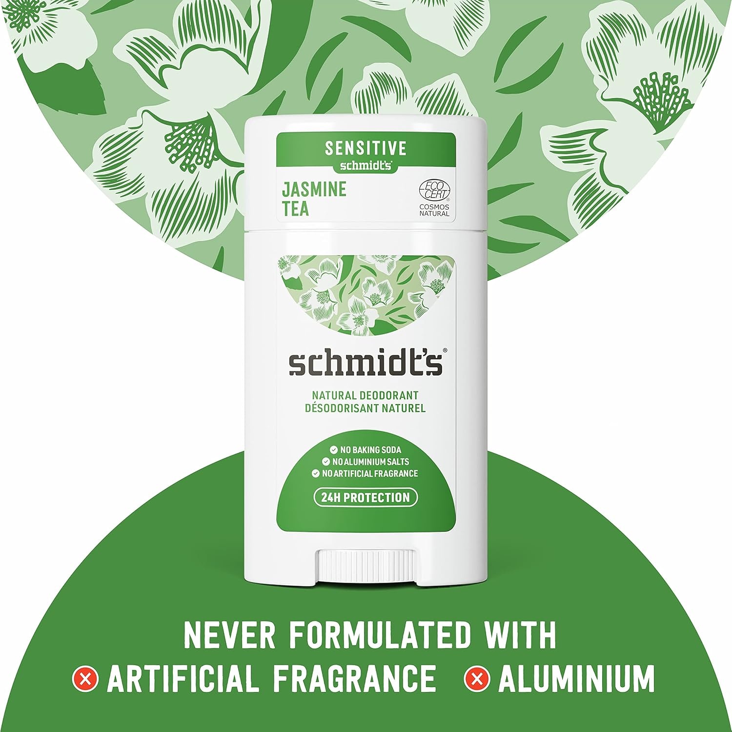 image:imageSchmidts AluminumFree Vegan Deodorant Rose amp Vanilla with 24 Hour Odor Protection for Women and Men Natural Ingredients CrueltyFree 265 ozJasmine Tea
