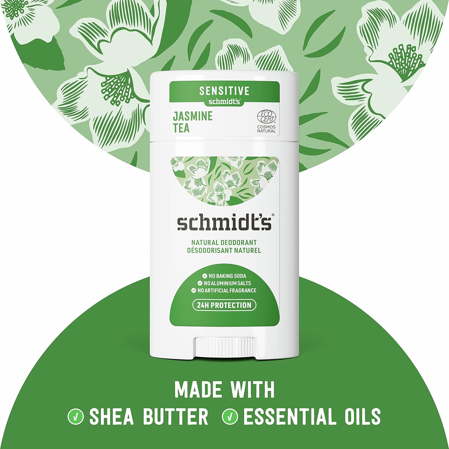 image:imageSchmidts AluminumFree Vegan Deodorant Rose amp Vanilla with 24 Hour Odor Protection for Women and Men Natural Ingredients CrueltyFree 265 ozJasmine Tea