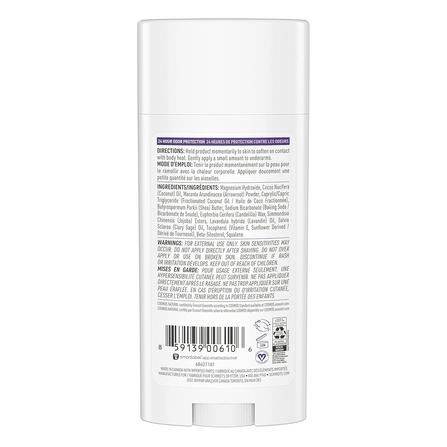 image:imageSchmidts AluminumFree Vegan Deodorant Rose amp Vanilla with 24 Hour Odor Protection for Women and Men Natural Ingredients CrueltyFree 265 ozLavender and Sage