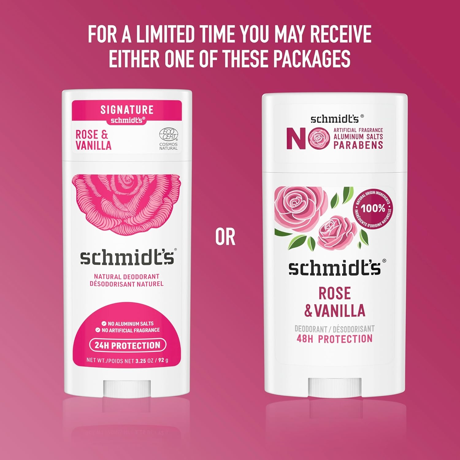 image:imageSchmidts AluminumFree Vegan Deodorant Rose amp Vanilla with 24 Hour Odor Protection for Women and Men Natural Ingredients CrueltyFree 265 ozRose and Vanilla