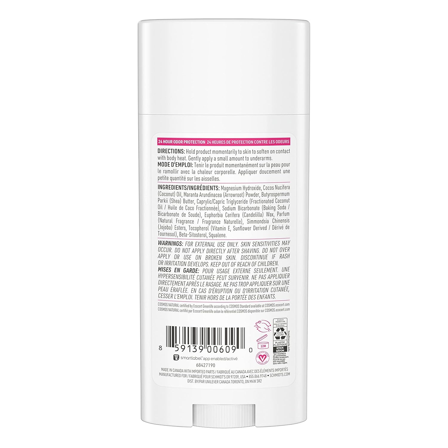 image:imageSchmidts AluminumFree Vegan Deodorant Rose amp Vanilla with 24 Hour Odor Protection for Women and Men Natural Ingredients CrueltyFree 265 ozRose and Vanilla