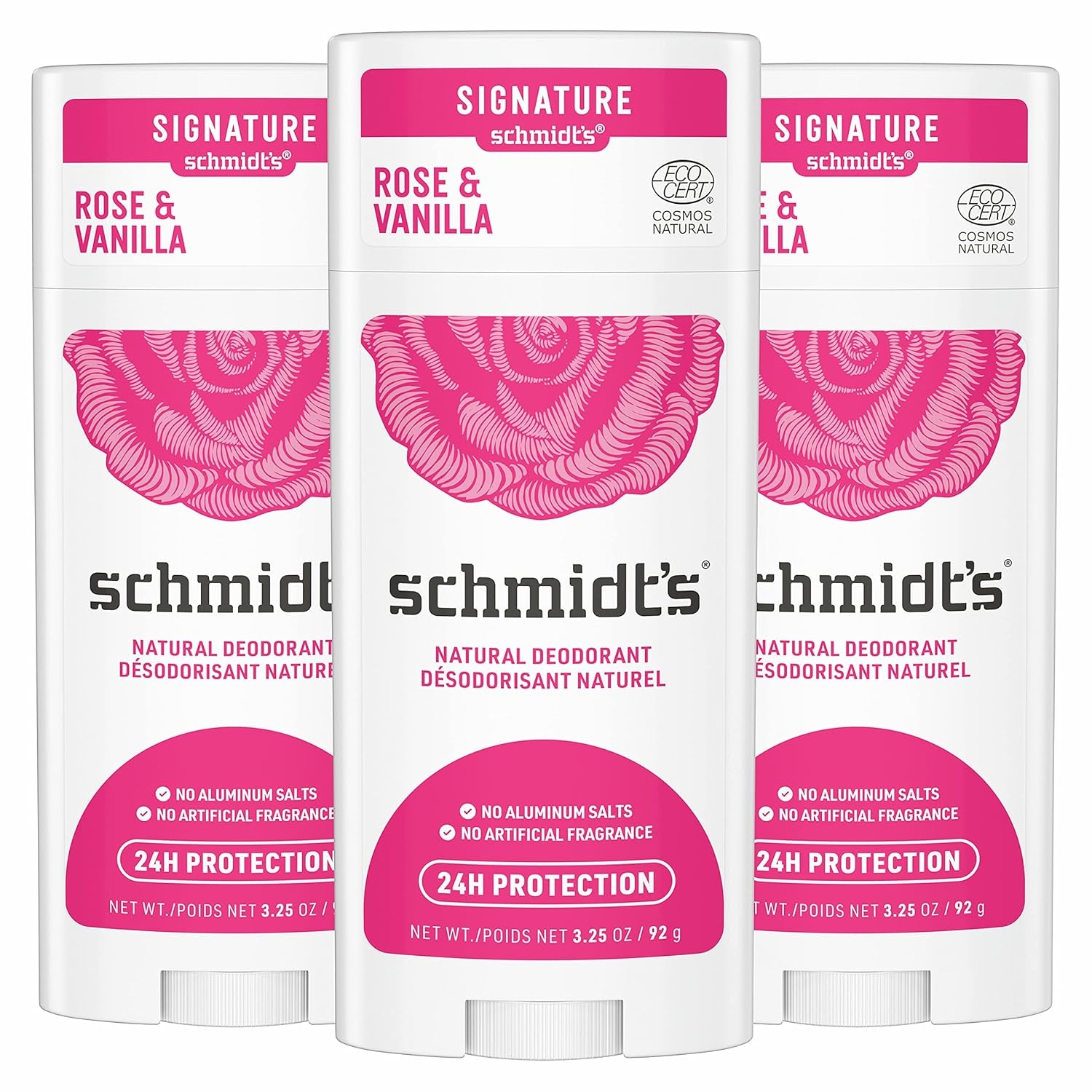 image:imageSchmidts AluminumFree Vegan Deodorant Rose amp Vanilla with 24 Hour Odor Protection for Women and Men Natural Ingredients CrueltyFree 265 ozRose and Vanilla