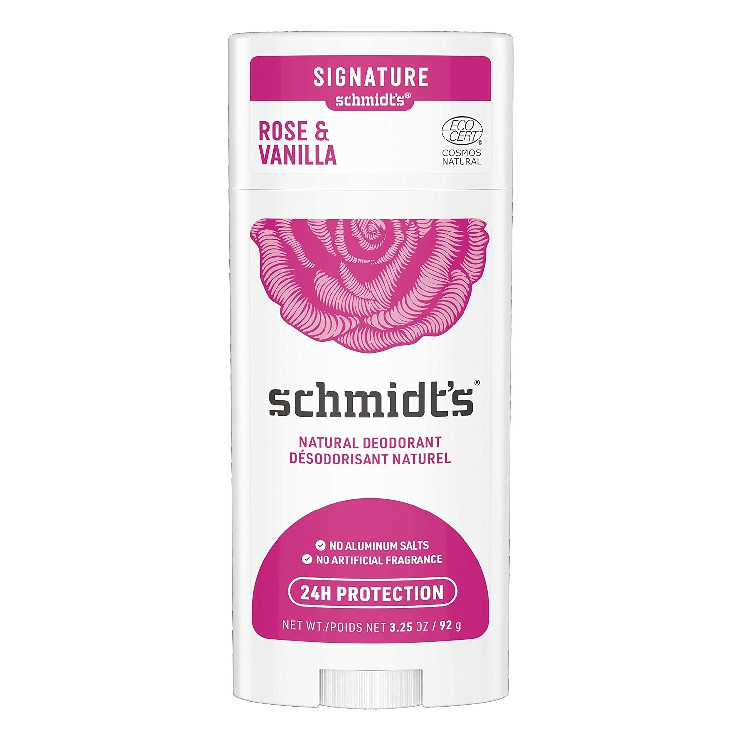 image:imageSchmidts AluminumFree Vegan Deodorant Rose amp Vanilla with 24 Hour Odor Protection for Women and Men Natural Ingredients CrueltyFree 265 ozRose and Vanilla