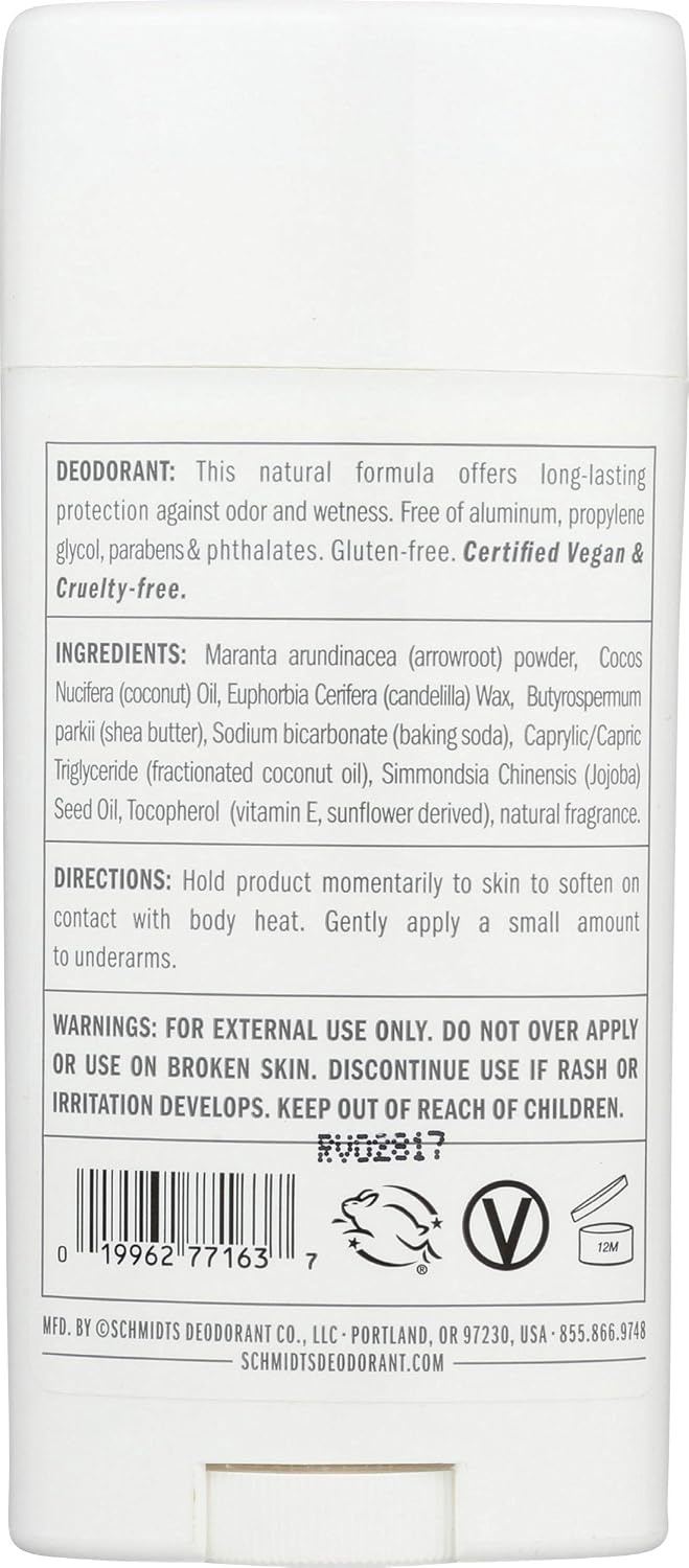 image:imageSchmidts AluminumFree Vegan Deodorant Rose amp Vanilla with 24 Hour Odor Protection for Women and Men Natural Ingredients CrueltyFree 265 ozRose and Vanilla