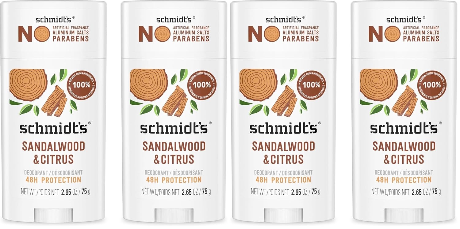image:imageSchmidts AluminumFree Vegan Deodorant Sandalwood amp Citrus 2 Count for Women and Men with 24 Hour Odor Protection Natural Ingredients CrueltyFree 265 ozSandalwood and Citrus