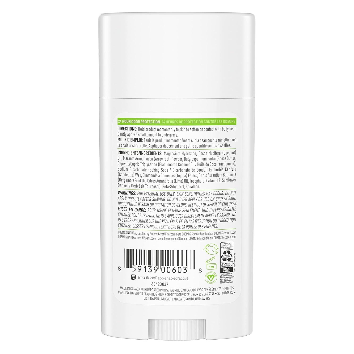 image:imageSchmidts AluminumFree Vegan Deodorant Sandalwood amp Citrus 2 Count for Women and Men with 24 Hour Odor Protection Natural Ingredients CrueltyFree 265 ozBergamot and Lime