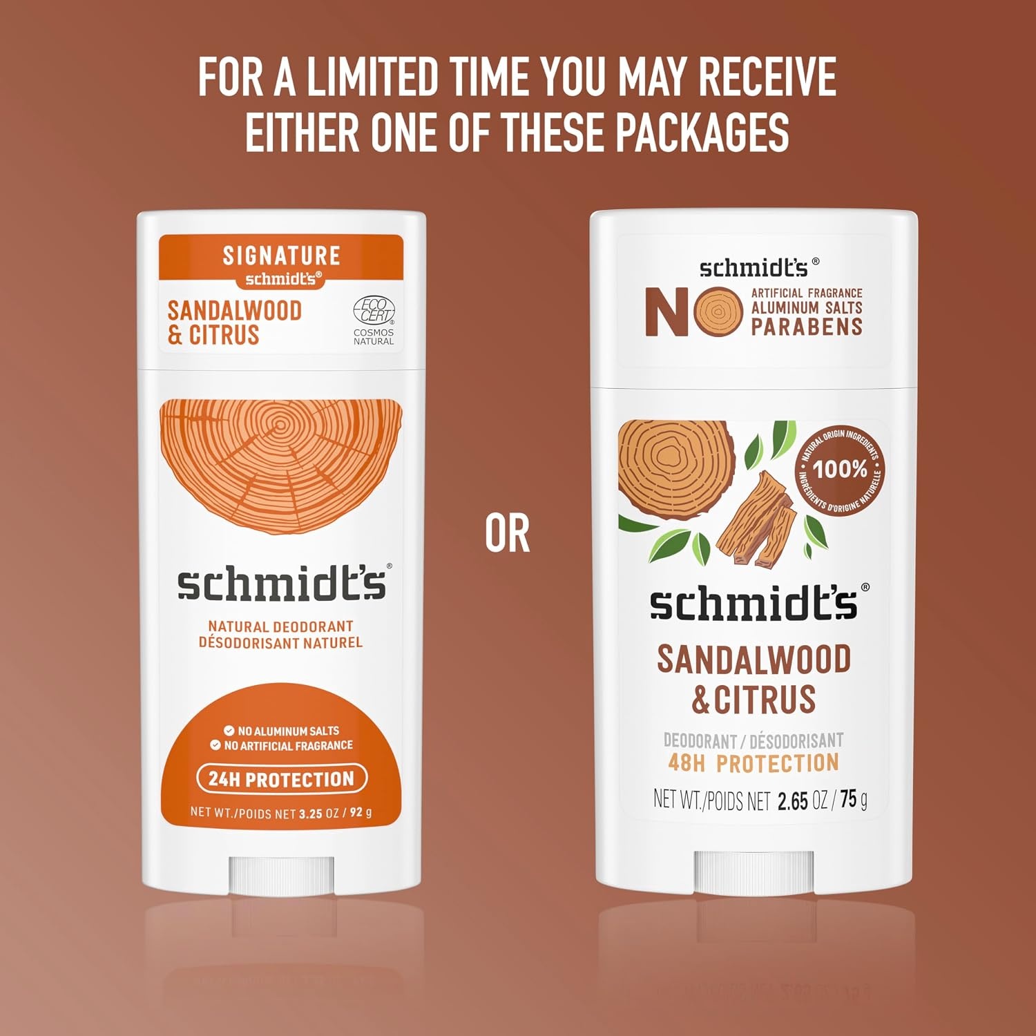 image:imageSchmidts AluminumFree Vegan Deodorant Sandalwood amp Citrus 2 Count for Women and Men with 24 Hour Odor Protection Natural Ingredients CrueltyFree 265 ozSandalwood and Citrus