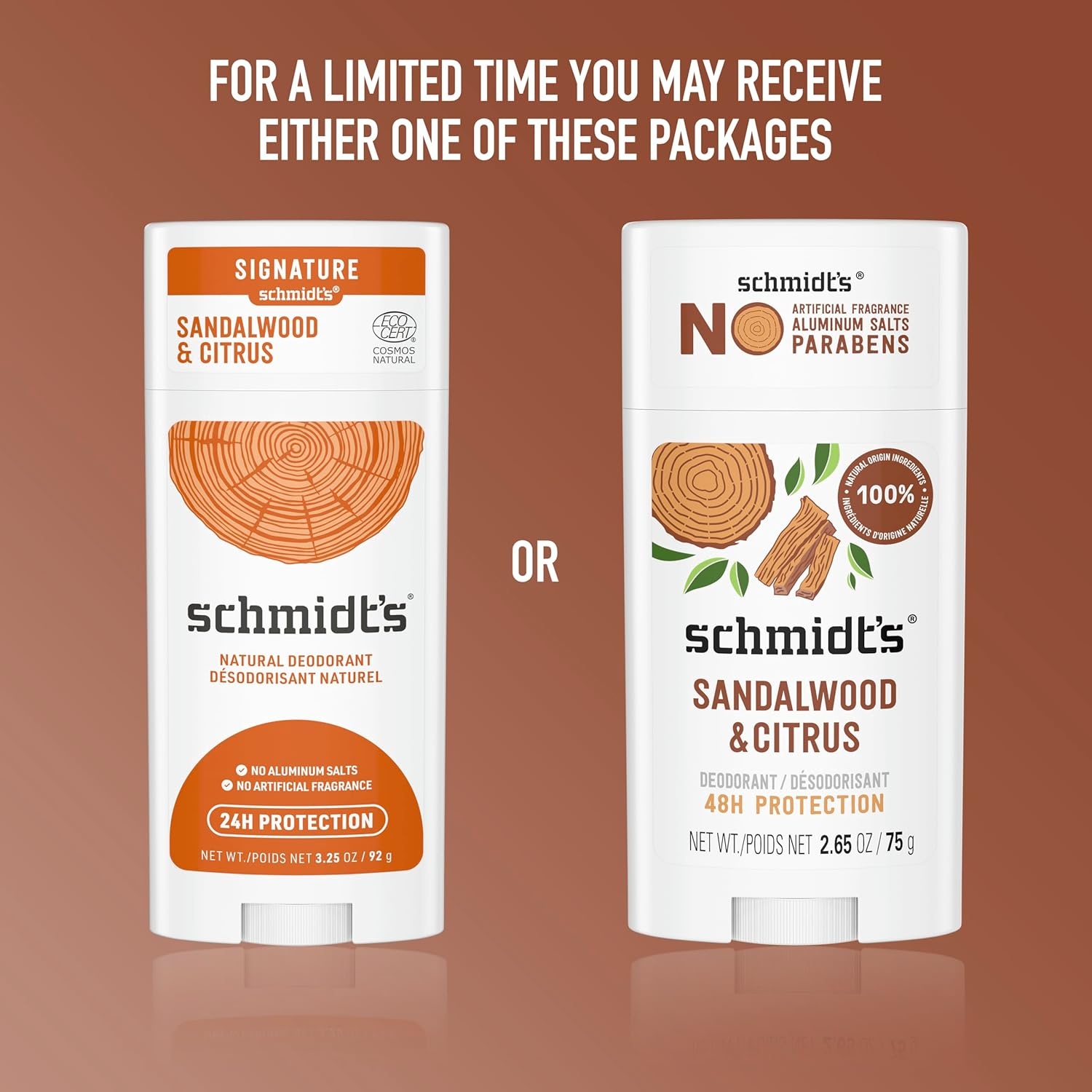 image:imageSchmidts AluminumFree Vegan Deodorant Sandalwood amp Citrus 4 Count for Women and Men with 24 Hour Odor Protection Natural Ingredients CrueltyFree 265 ozSandalwood and Citrus
