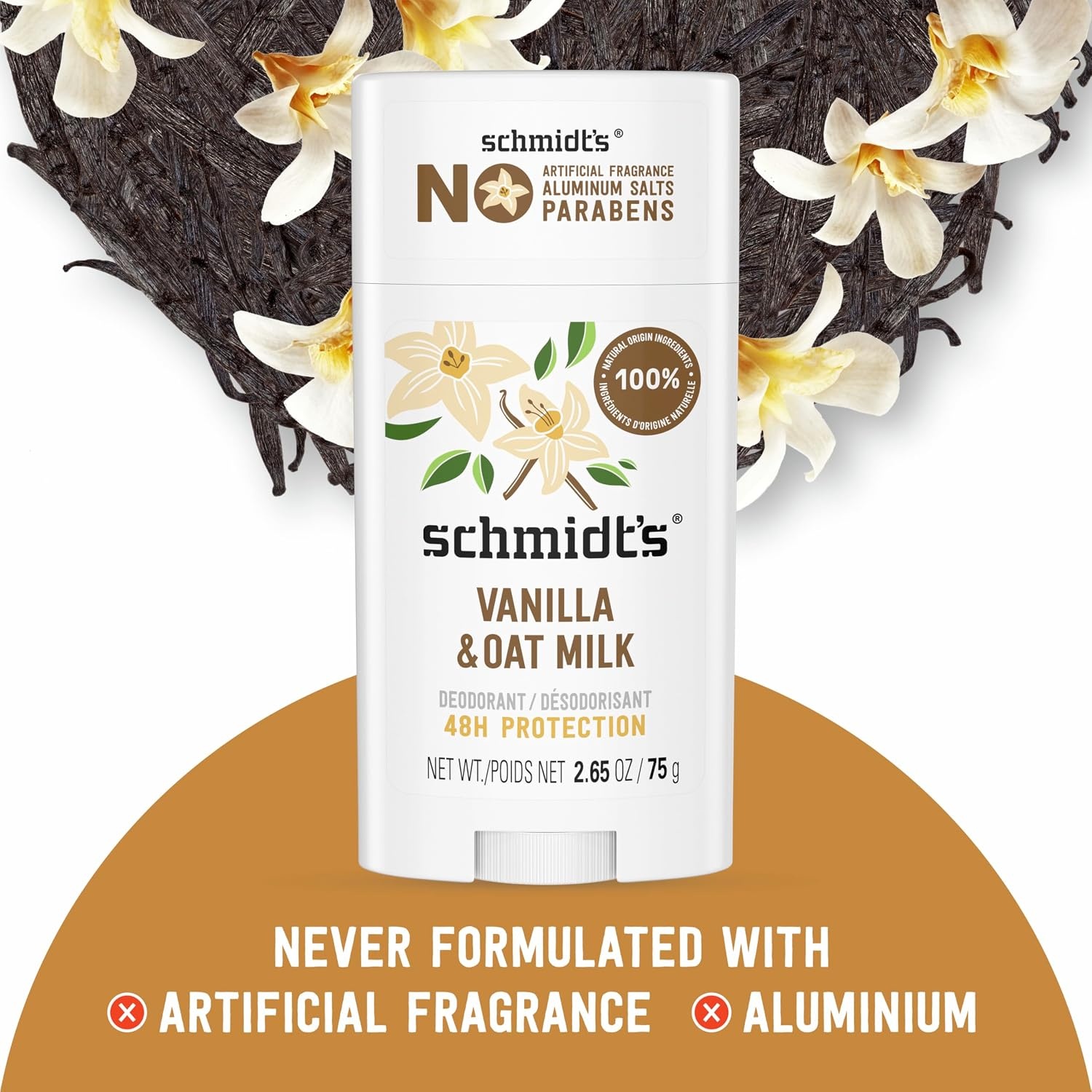 image:imageSchmidts AluminumFree Vegan Deodorant Vanilla amp Oat Milk with 24 Hour Odor Protection for Women and Men Natural Ingredients CrueltyFree 265 oz