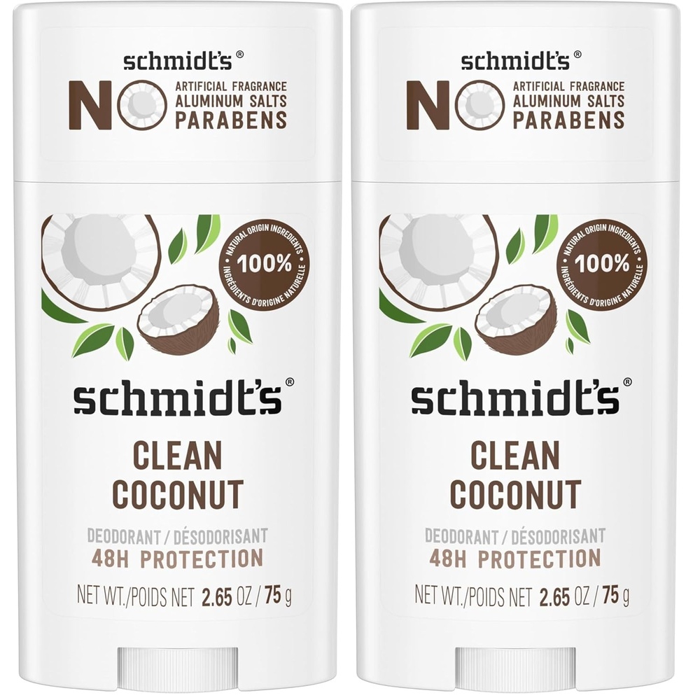 image:imageSchmidts AluminumFree Vegan Deodorant Clean Coconut for Women and Men with 24 Hour Odor Protection Natural Ingredients CrueltyFree 265 oz265 Ounce Pack of 2