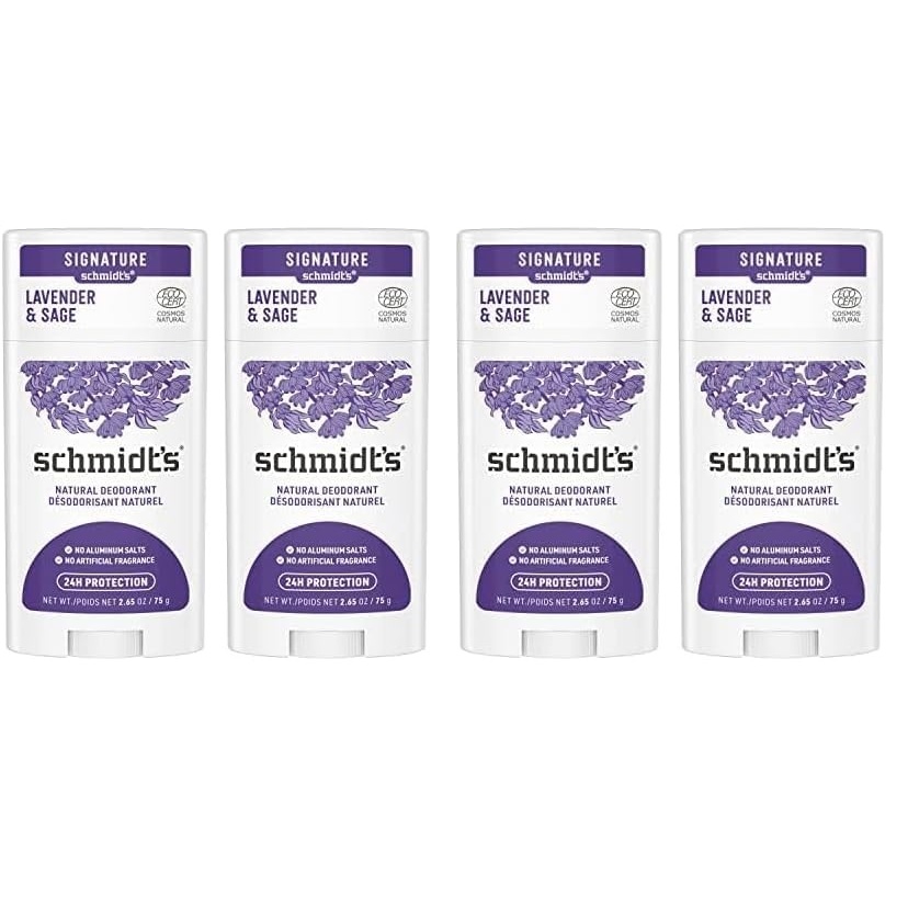 image:imageSchmidts AluminumFree Vegan Deodorant Lavender amp Sage with 24 Hour Odor Protection 2 Count for Women and Men Natural Ingredients CrueltyFree 265 oz265 Ounce Pack of 4