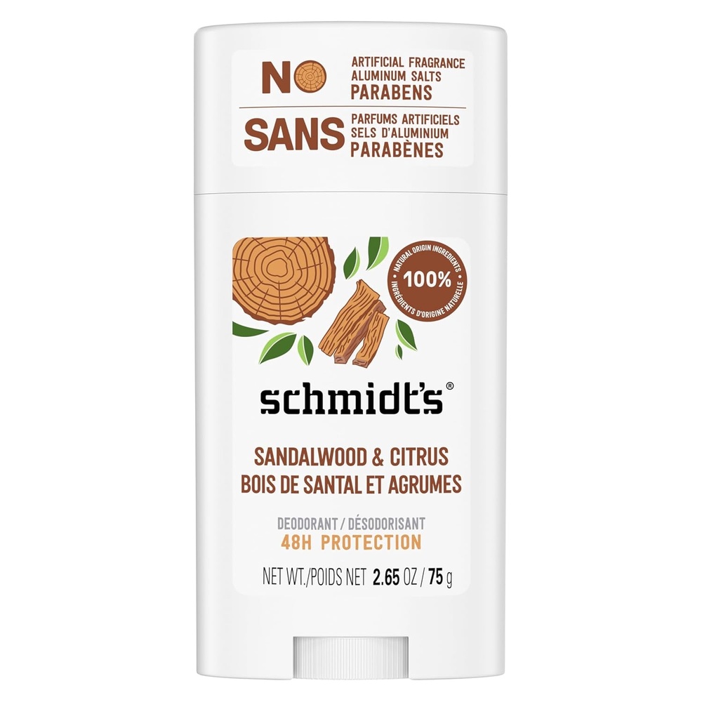 image:imageSchmidts AluminumFree Vegan Deodorant Sandalwood amp Citrus for Women and Men with 24 Hour Odor Protection Natural Ingredients CrueltyFree 265 oz