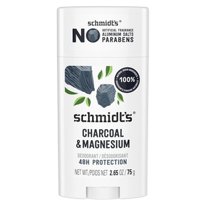Schmidt’s Aluminum-Free Vegan Deodorant Charcoal & Magnesium with 24 Hour Odor Protection, for Women and Men, Natural Ingredients, Cruelty-Free, 2.65 oz