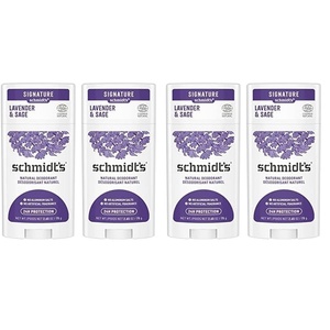 Schmidt’s Aluminum-Free Vegan Deodorant Lavender & Sage with 24 Hour Odor Protection, 2 Count for Women and Men, Natural Ingredients, Cruelty-Free, 2.65 oz(2.65 Ounce (Pack of 4))