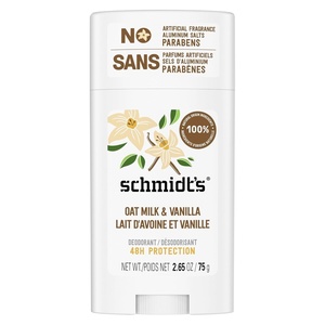 Schmidt’s Aluminum-Free Vegan Deodorant Vanilla & Oat Milk with 24 Hour Odor Protection, for Women and Men, Natural Ingredients, Cruelty-Free, 2.65 oz